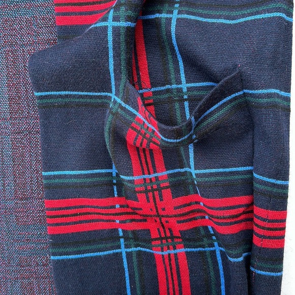 TALBOTS MERINO WOOL COATIGAN - CABIN PLAID, SMALL, OPEN FRONT - Picture 8 of 13